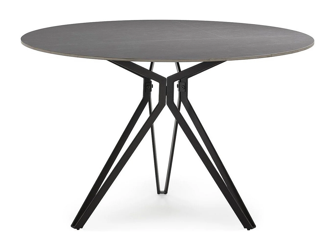 Table à manger ronde en céramique effet ardoise 4 pers. 120 cm - Cuma