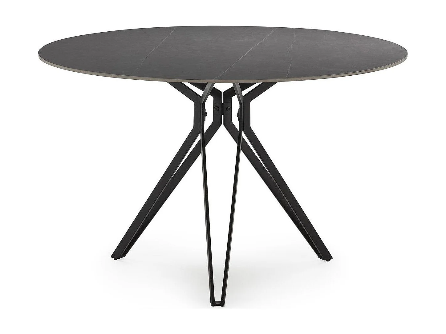 Table à manger ronde en céramique effet ardoise 4 pers. 120 cm - Cuma
