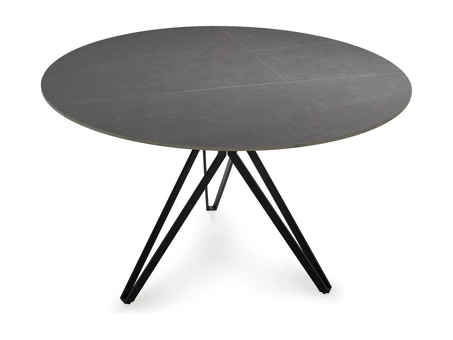Table à manger ronde en céramique effet ardoise 4 pers. 120 cm - Cuma