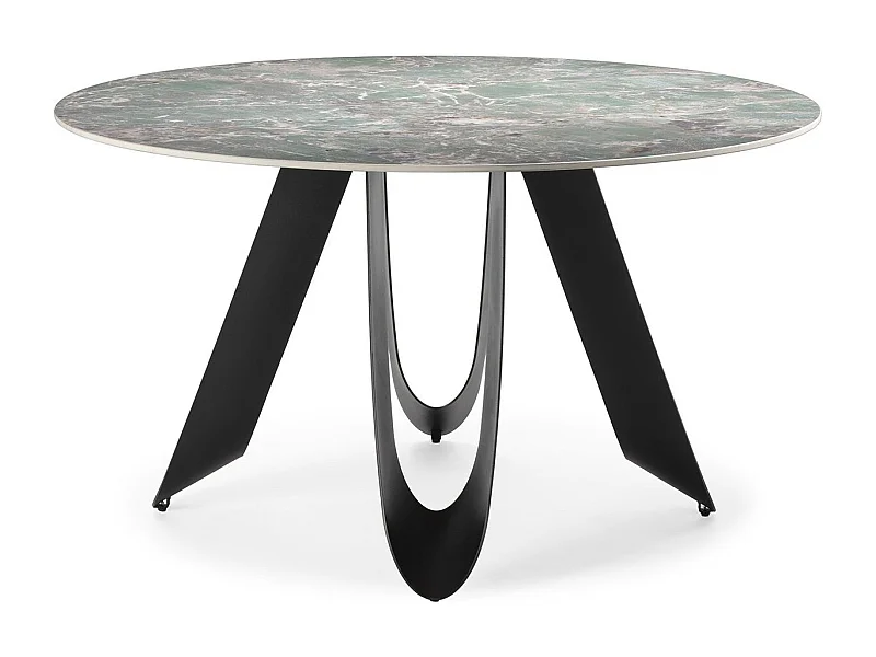 Table à manger ronde en céramique effet pierre 4 à 6 pers. 135 cm - Orso