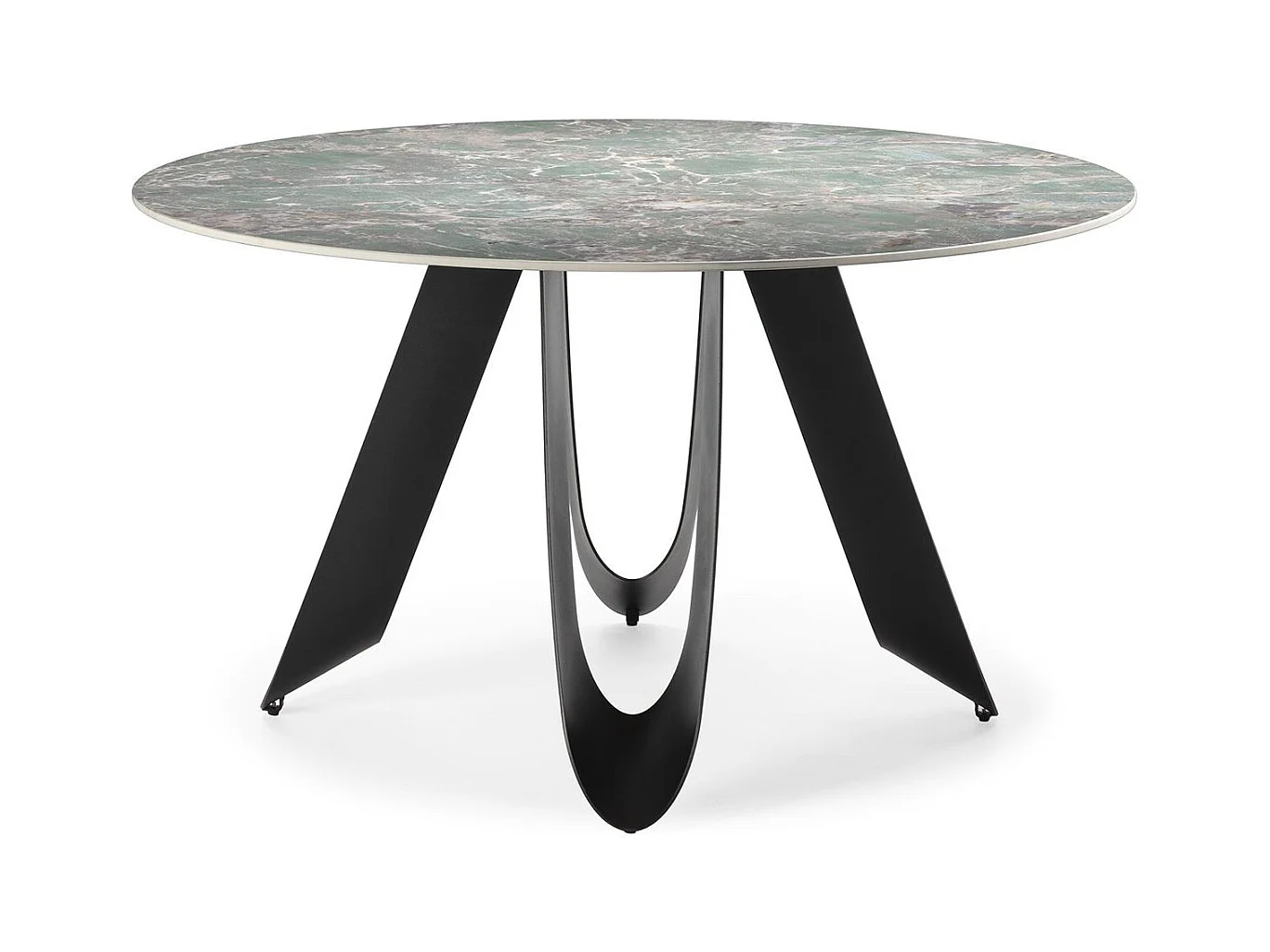 Table à manger ronde en céramique effet pierre 4 à 6 pers. 135 cm - Orso