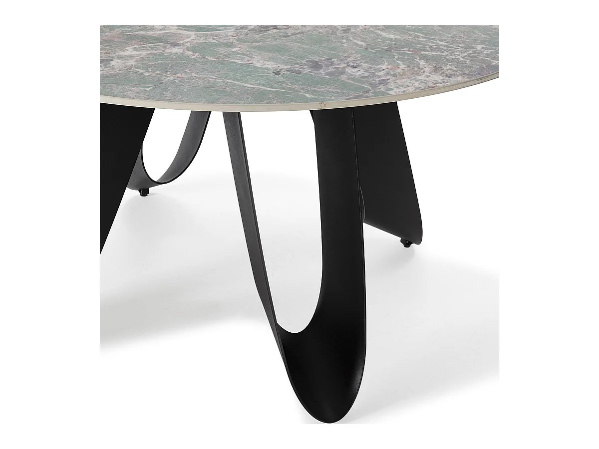 Table à manger ronde en céramique effet pierre 4 à 6 pers. 135 cm - Orso