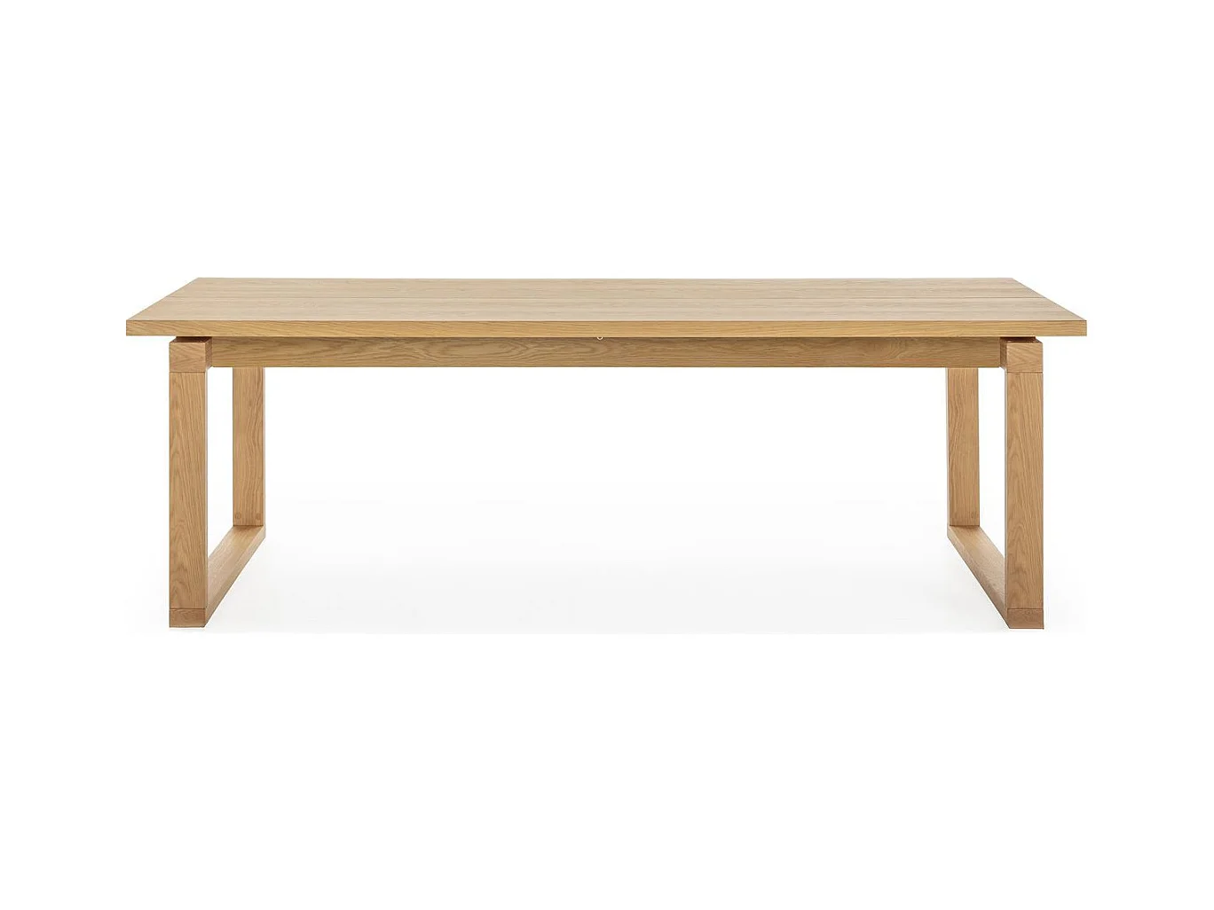 Table à manger rectangulaire en bois, piètement couleur chêne, 220 cm - Line