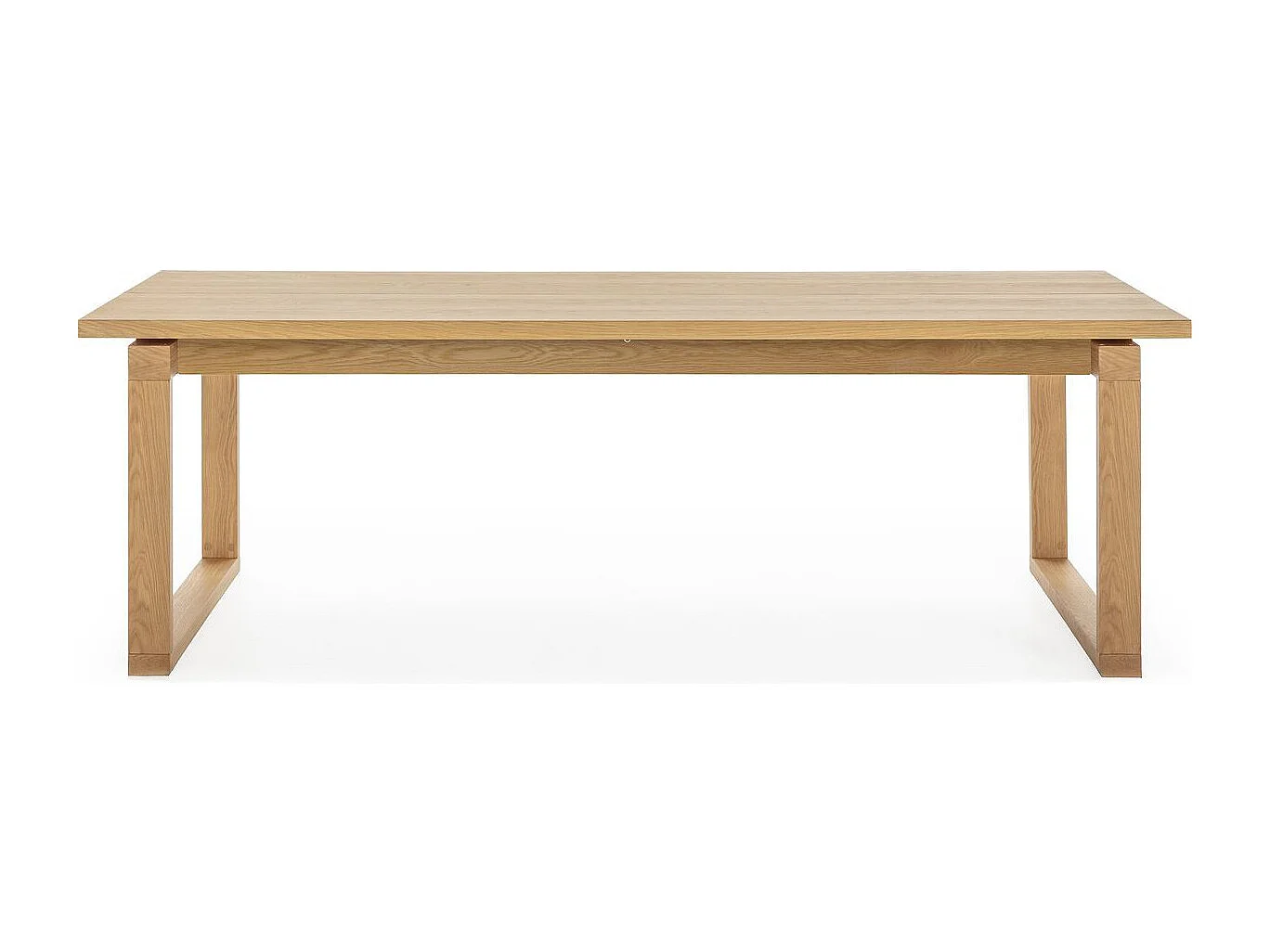 Table à manger rectangulaire en bois, piètement couleur chêne, 220 cm - Line