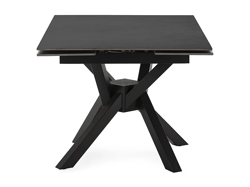Table à manger extensible carrée en céramique anthracite 150 cm - Zora