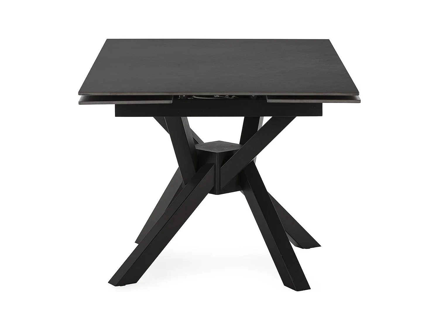 Table à manger extensible carrée en céramique anthracite 150 cm - Zora