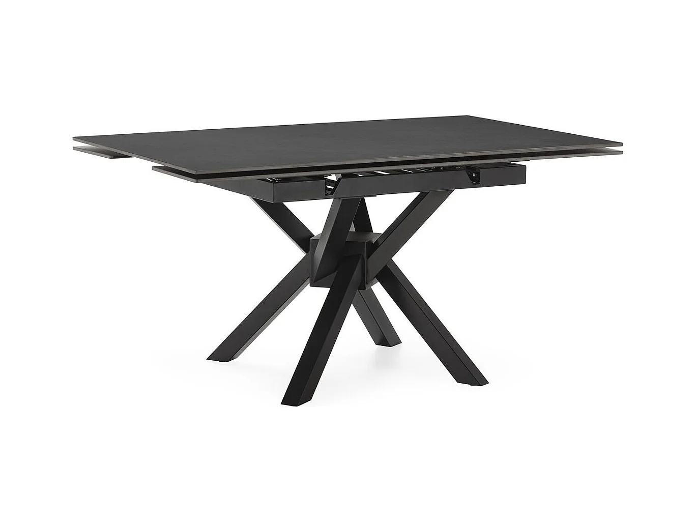 Table à manger extensible carrée en céramique anthracite 150 cm - Zora