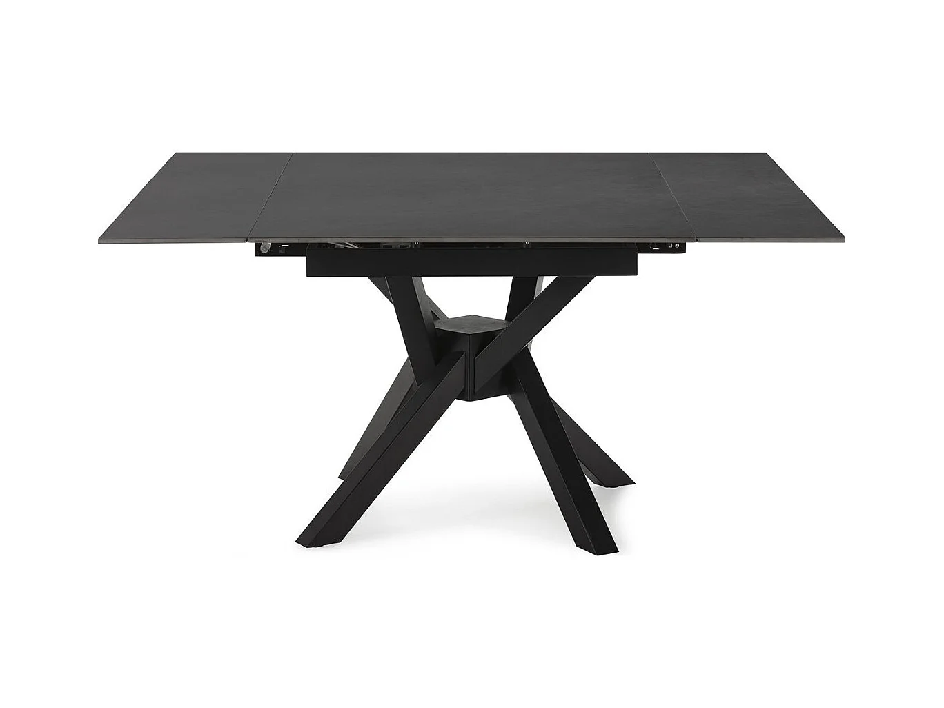 Table à manger extensible carrée en céramique anthracite 150 cm - Zora