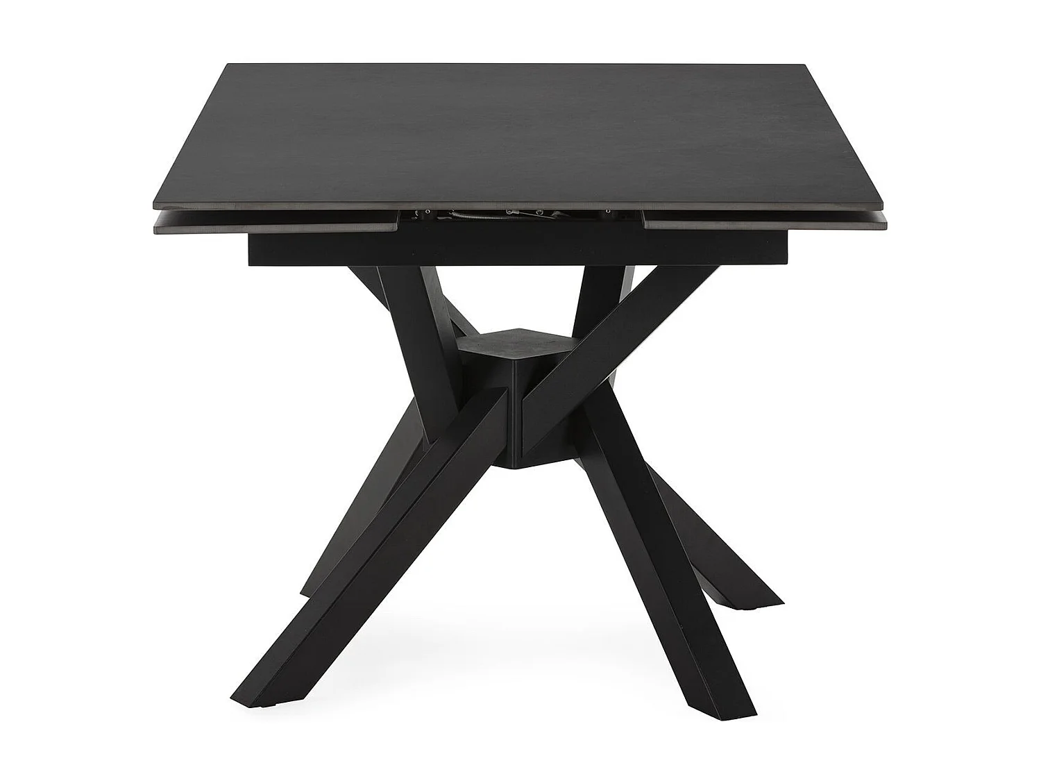 Table à manger extensible carrée en céramique anthracite 150 cm - Zora