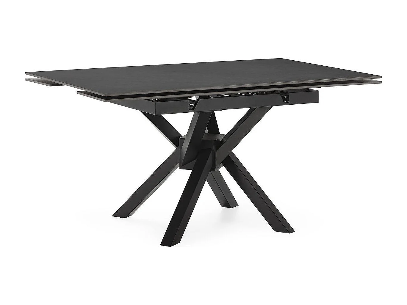 Table à manger extensible carrée en céramique anthracite 150 cm - Zora