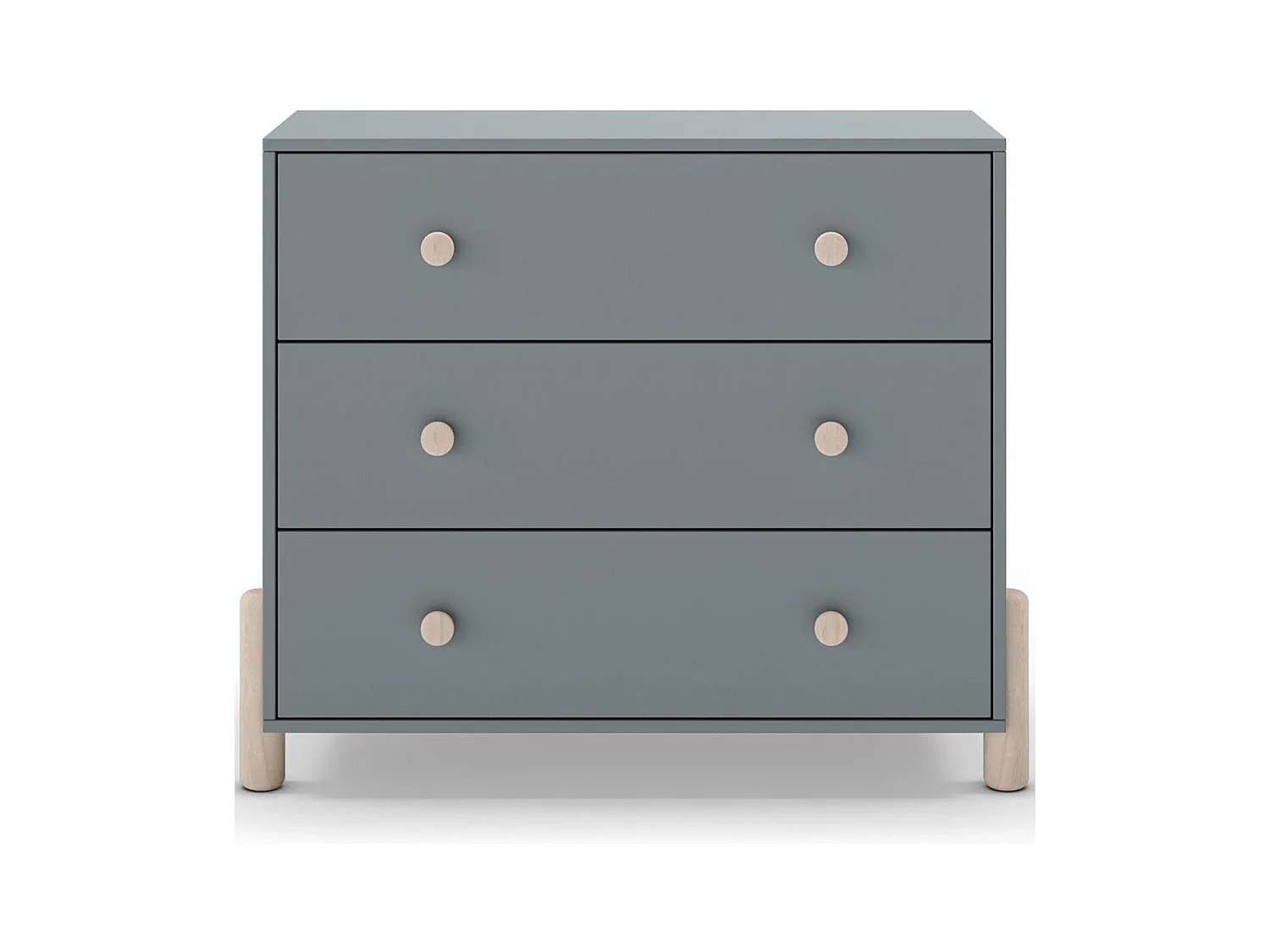 Commode enfant 3 tiroirs en bois vert kaki 90 cm - Bastien