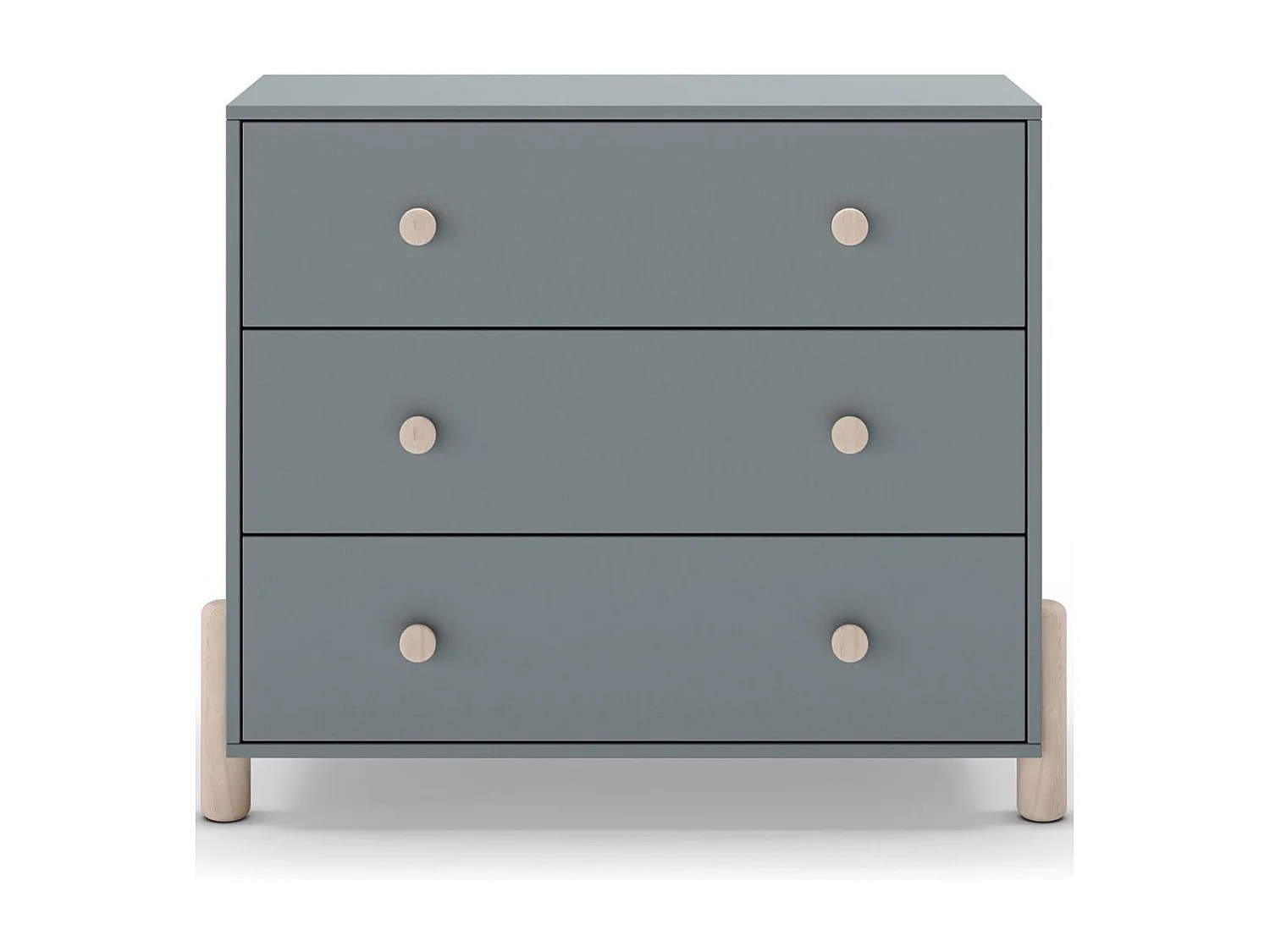 Commode enfant 3 tiroirs en bois vert kaki 90 cm - Bastien