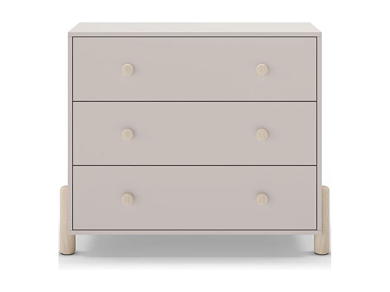 Commode enfant 3 tiroirs en bois beige 90 cm - Bastien