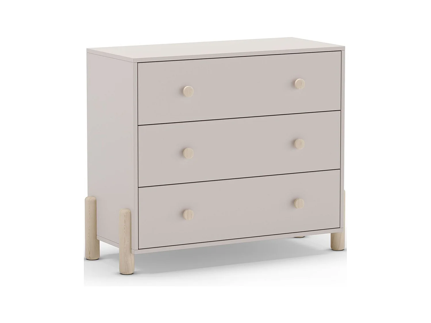 Commode enfant 3 tiroirs en bois beige 90 cm - Bastien