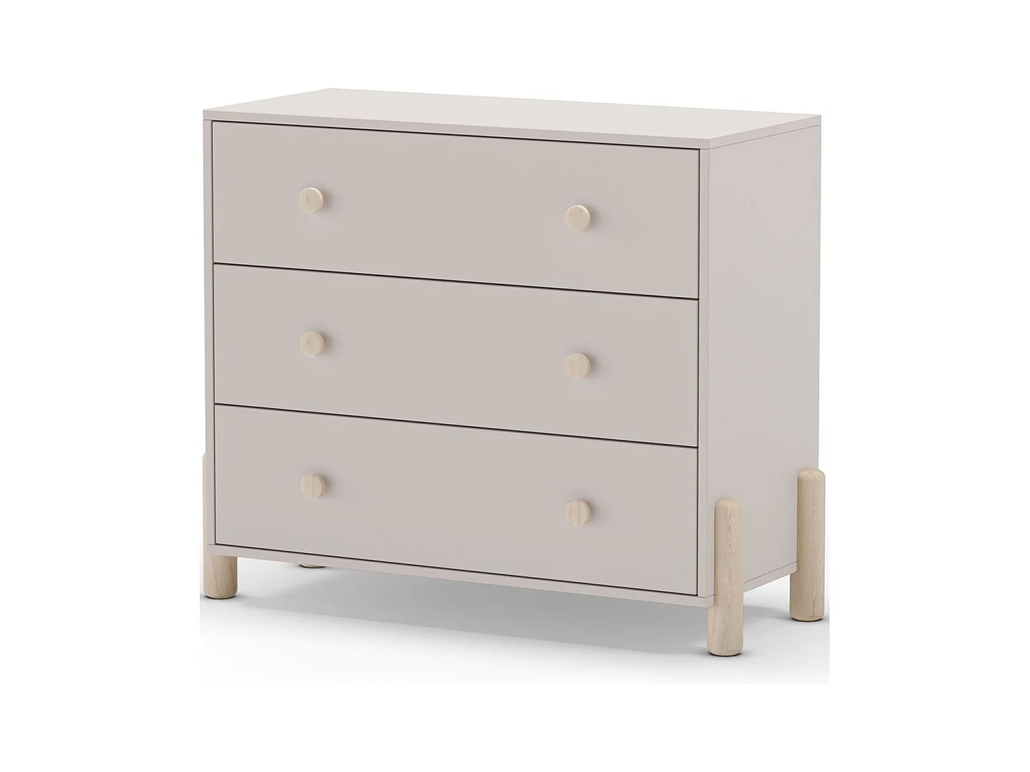 Commode enfant 3 tiroirs en bois beige 90 cm - Bastien
