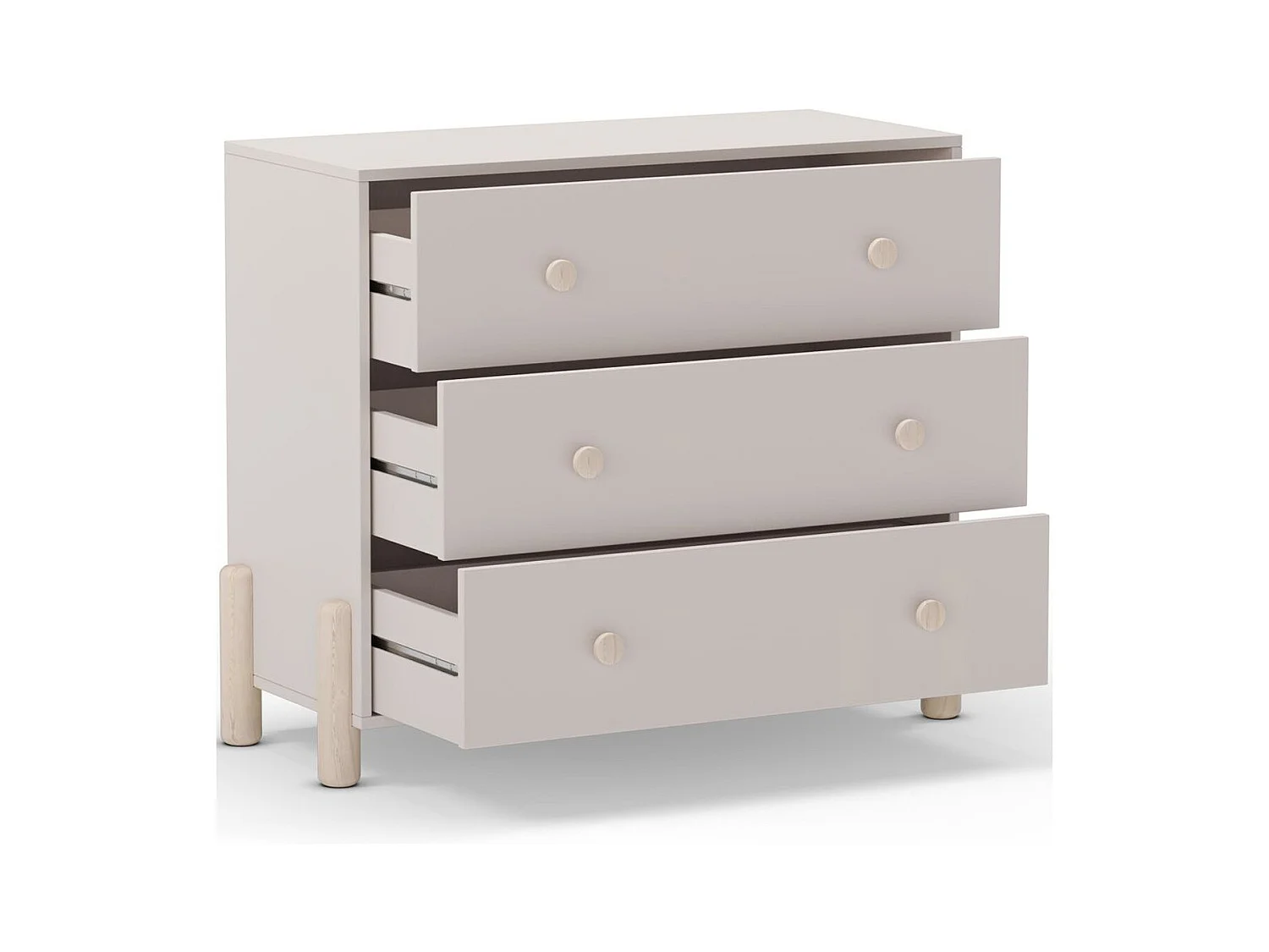Commode enfant 3 tiroirs en bois beige 90 cm - Bastien