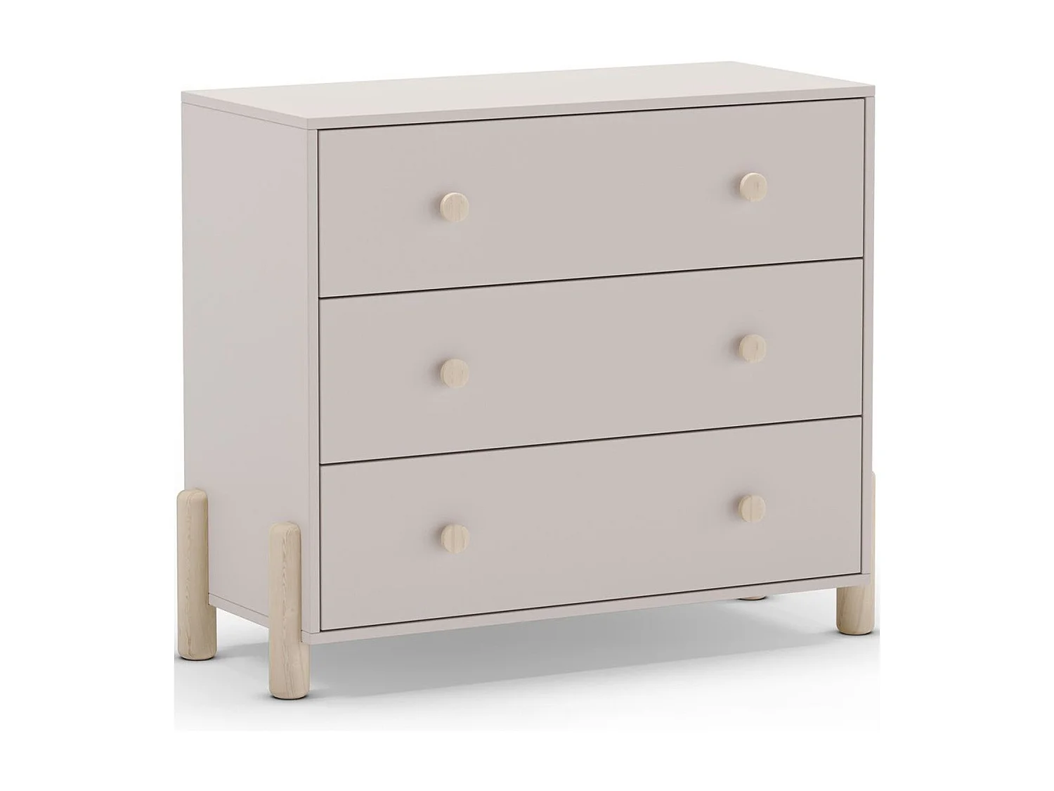 Commode enfant 3 tiroirs en bois beige 90 cm - Bastien