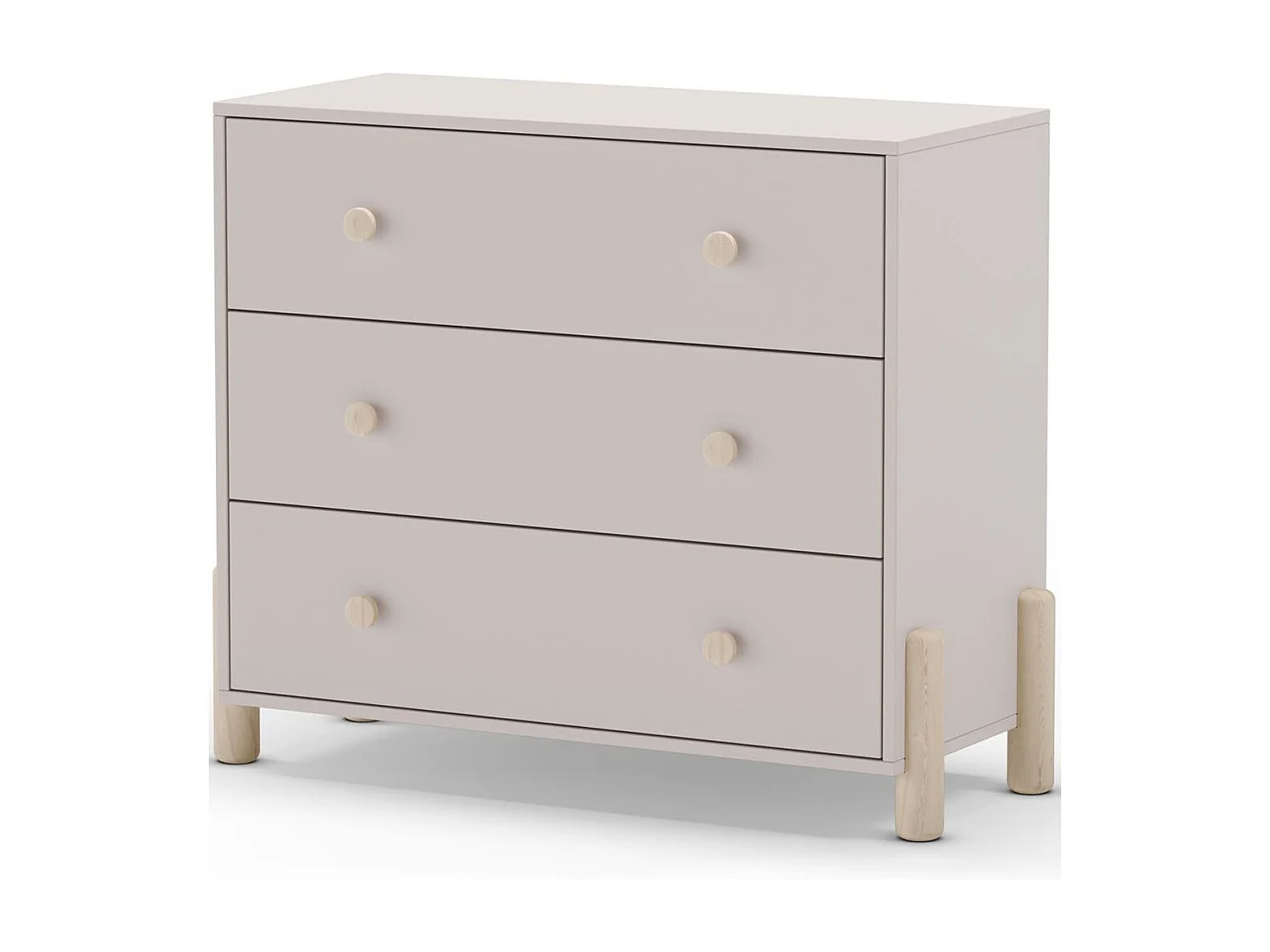 Commode enfant 3 tiroirs en bois beige 90 cm - Bastien
