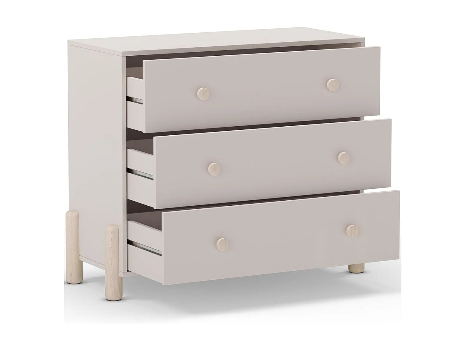 Commode enfant 3 tiroirs en bois beige 90 cm - Bastien