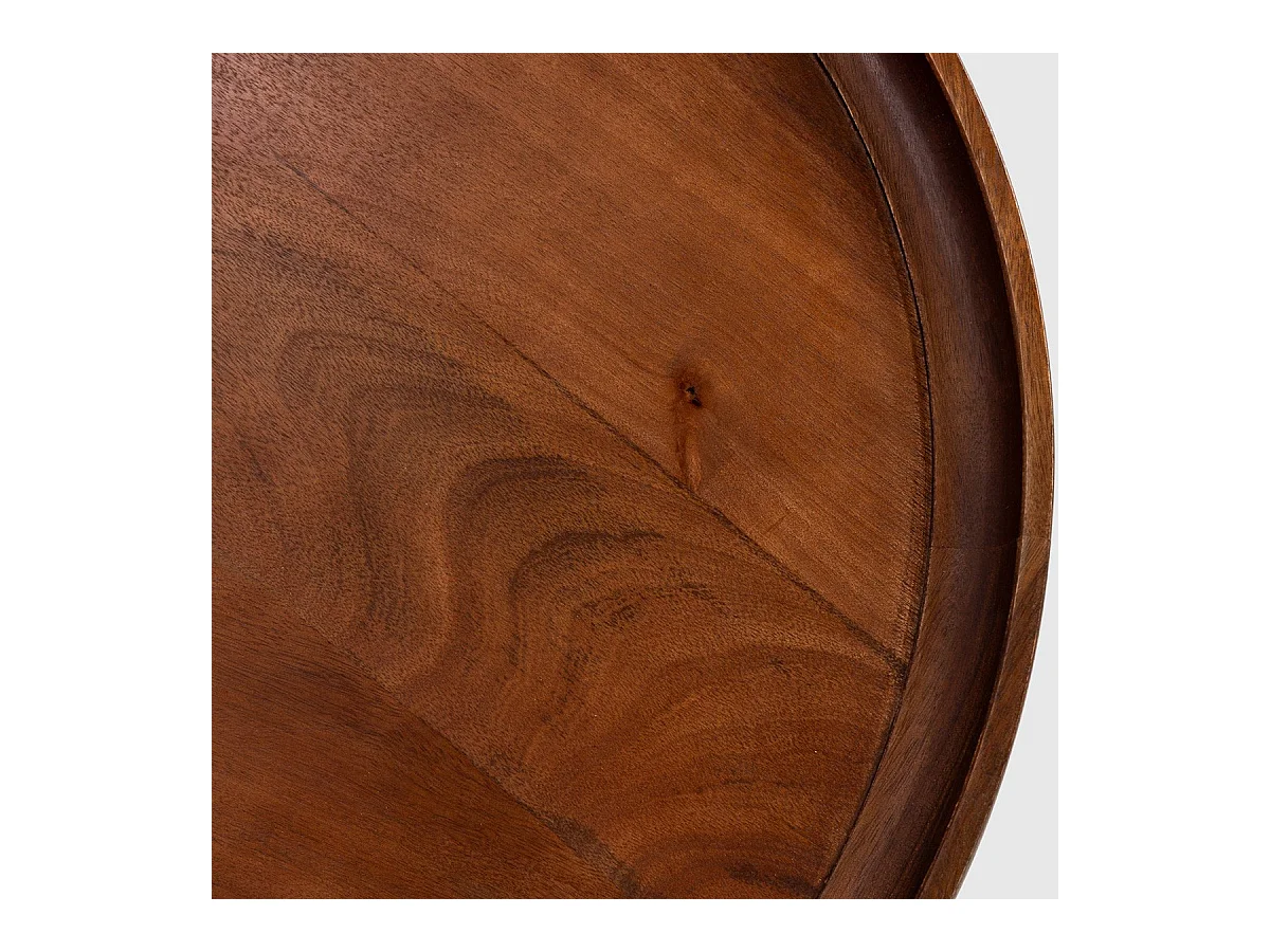 Table basse ronde en bois de manguier 80 cm - Deva