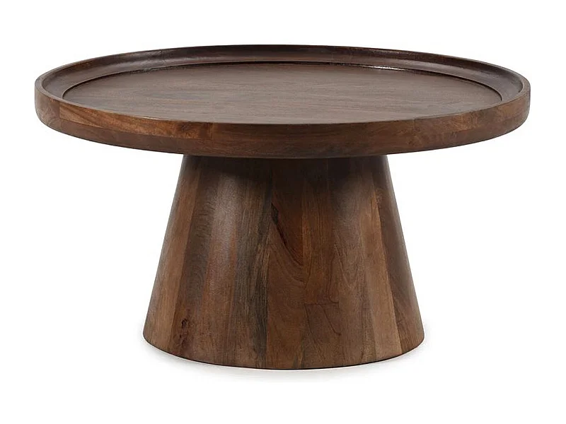 Table basse ronde en bois de manguier 80 cm - Sunna