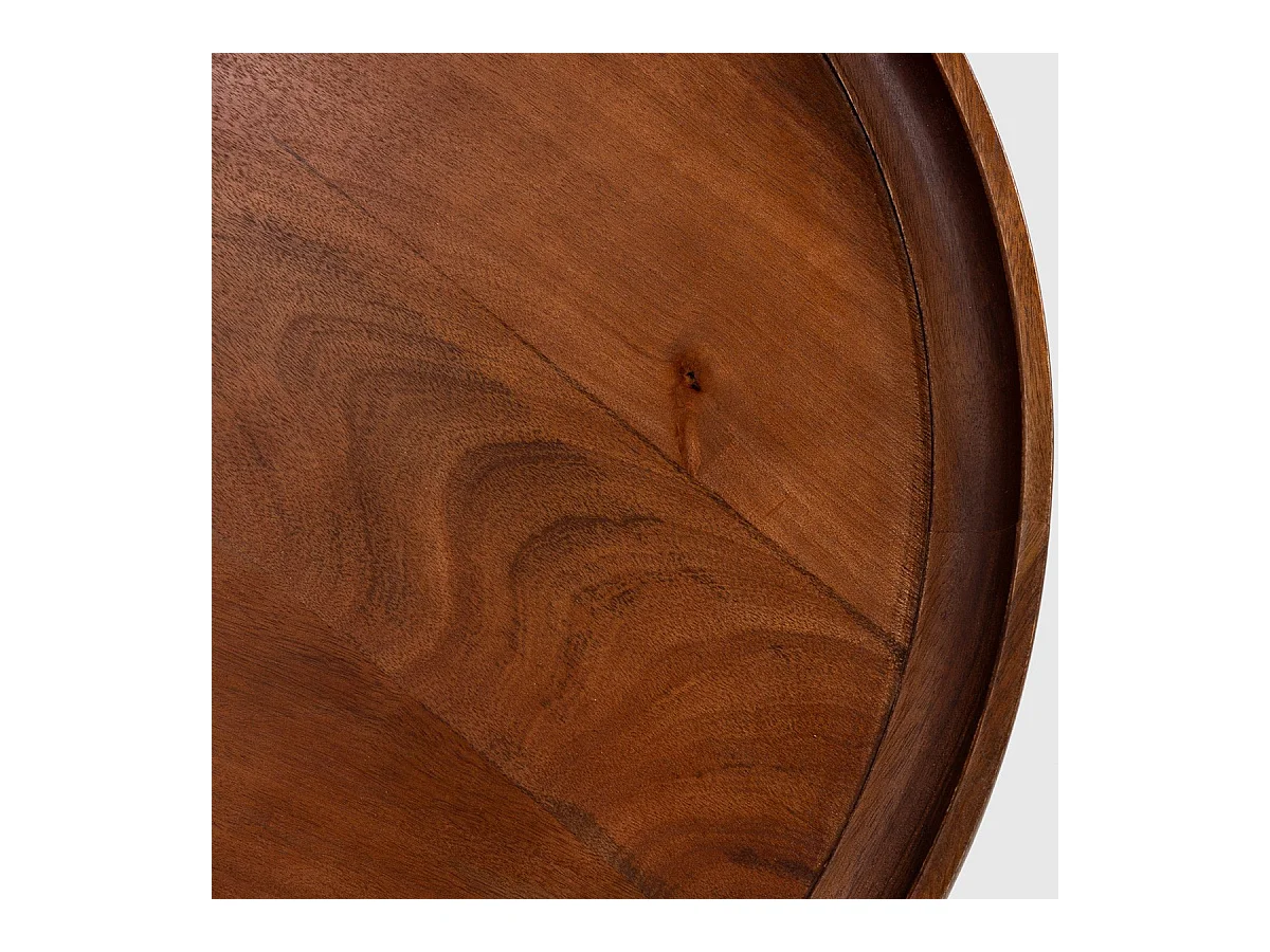 Table basse ronde en bois de manguier 80 cm - Sunna
