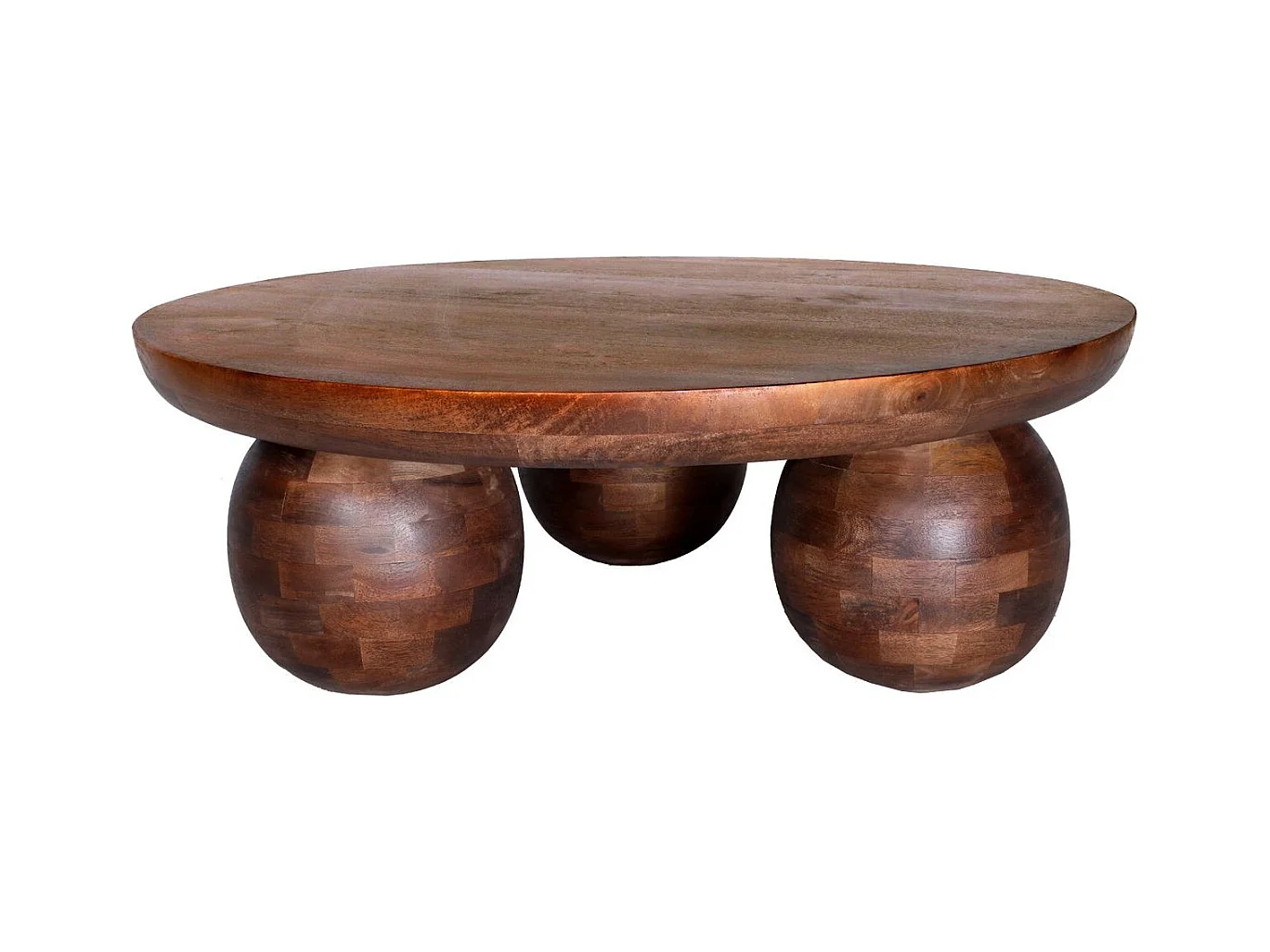 Table basse ronde en bois de manguier 100cm - Venus