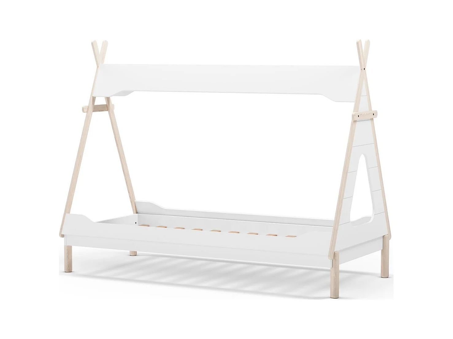 Lit tipi enfant 90x190 cm en bois blanc - Totem