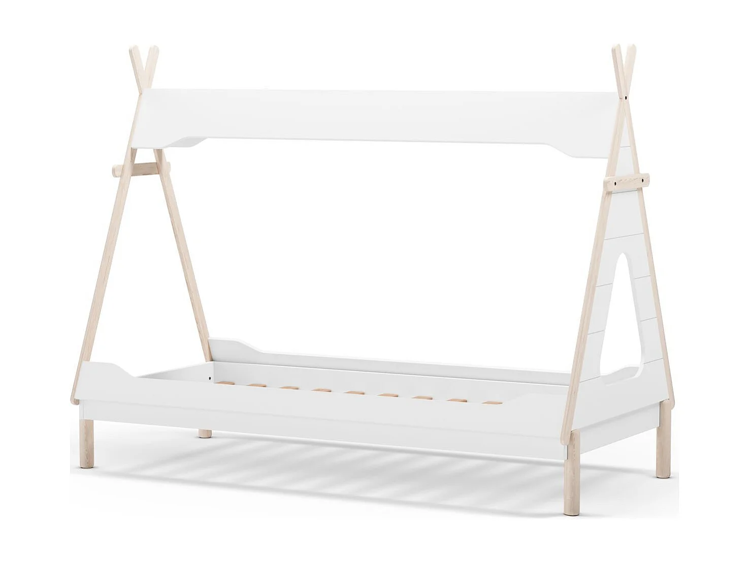 Lit tipi enfant 90x190 cm en bois blanc - Totem