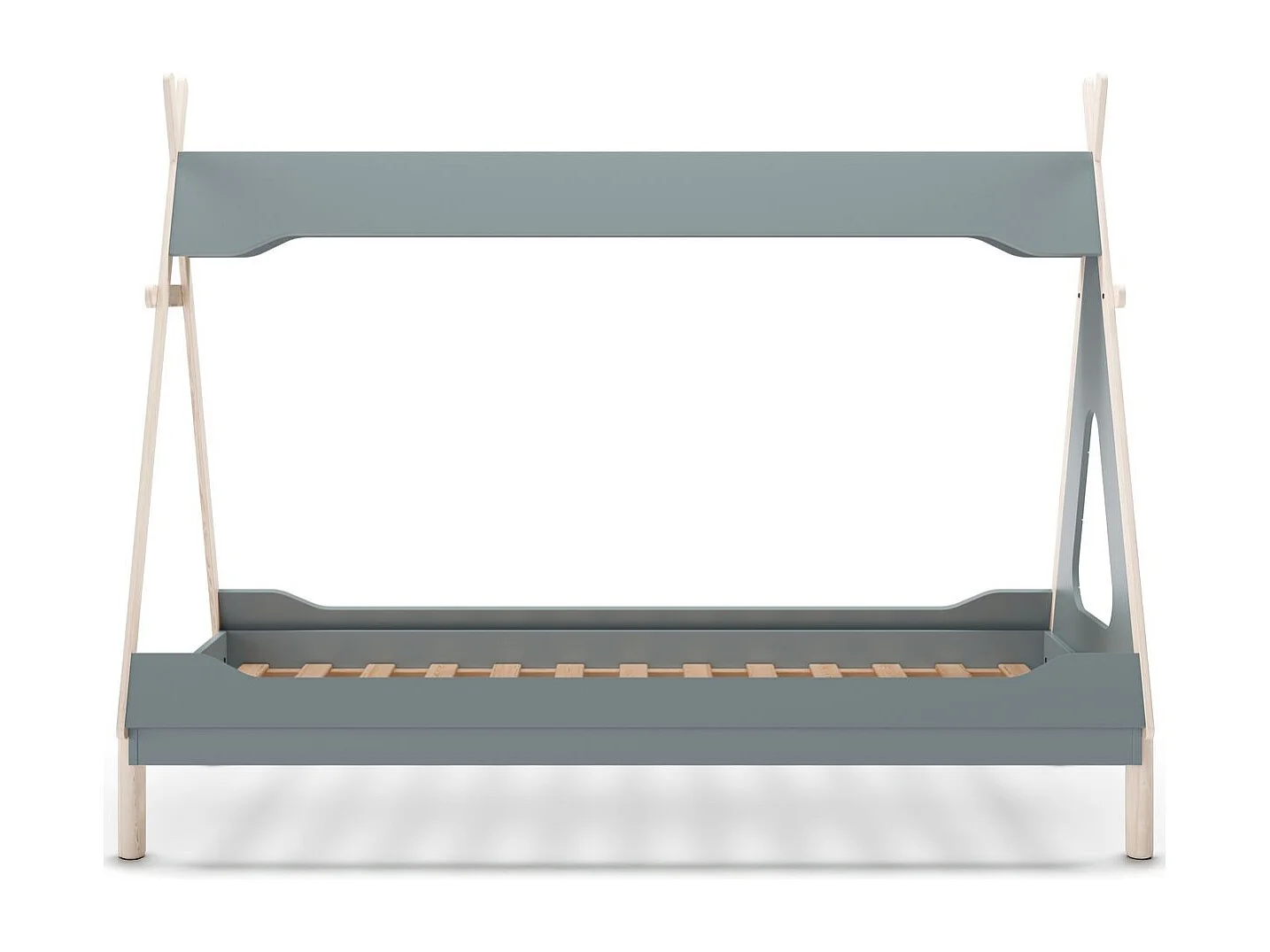 Lit tipi enfant 90x190 cm en bois vert kaki - Totem