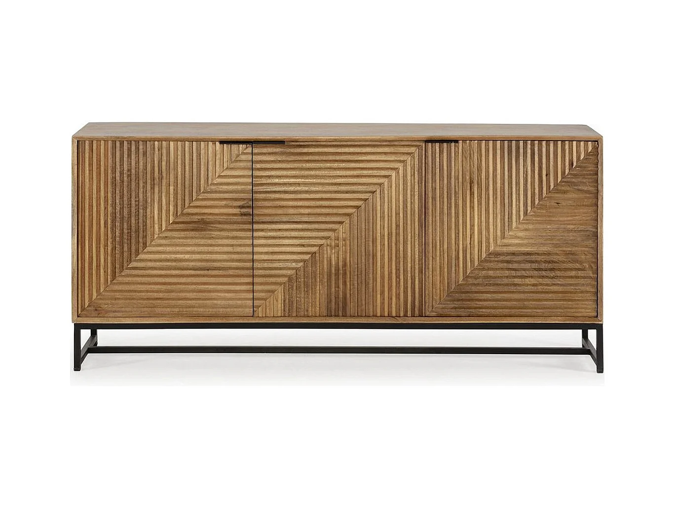 Buffet 3 portes en bois de manguier sculpté 170 cm - Tao