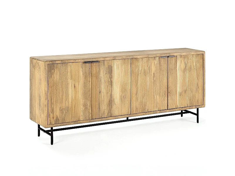 Buffet 4 portes en bois de manguier 190 cm - Sanja
