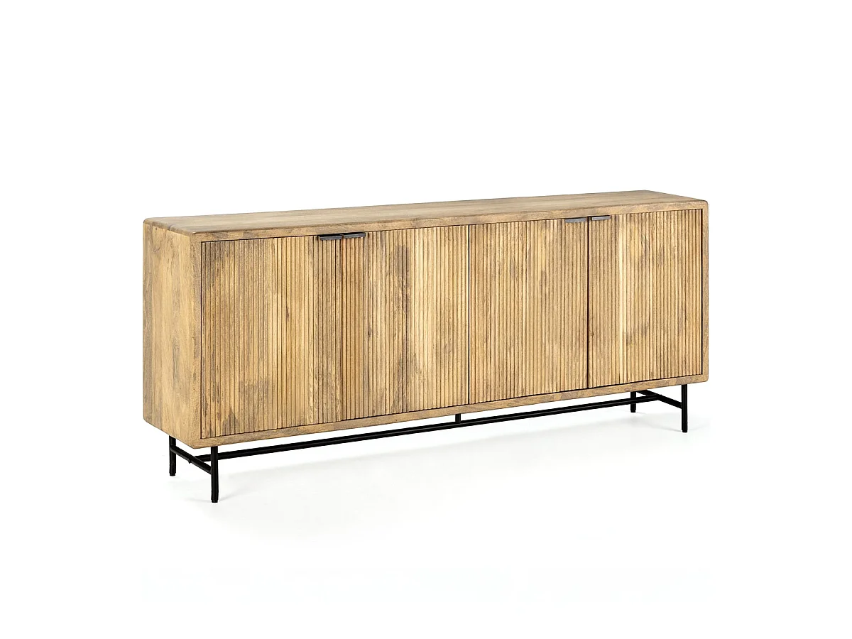 Buffet 4 portes en bois de manguier 190 cm - Sanja