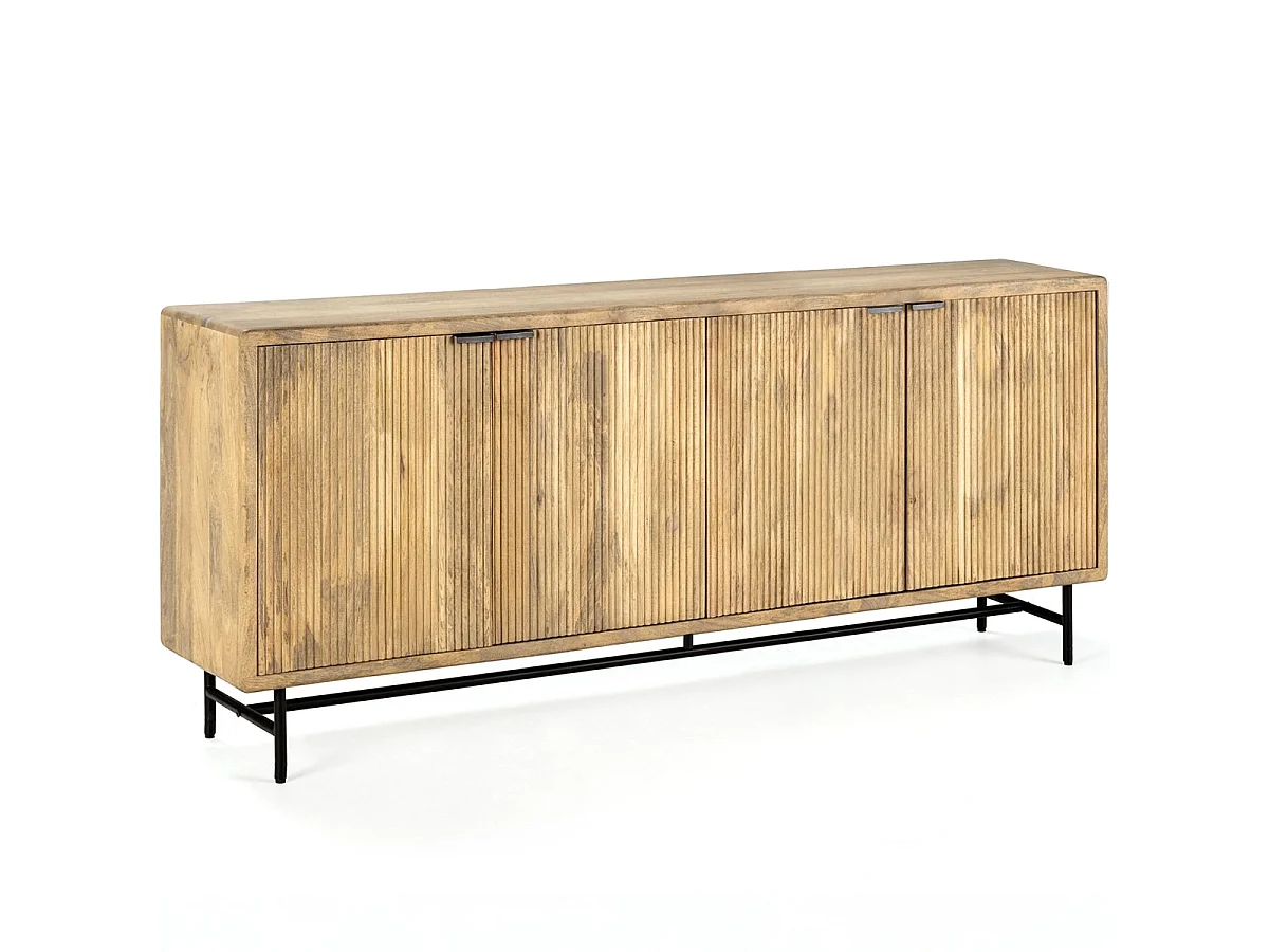 Buffet 4 portes en bois de manguier 190 cm - Sanja