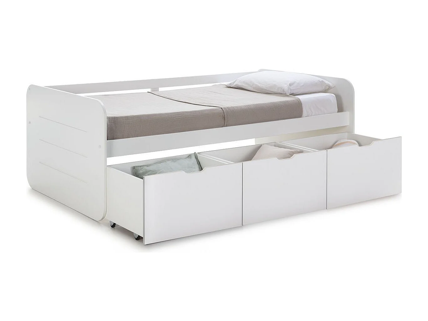 Bed Abbott - 195x105x70cm - Wit