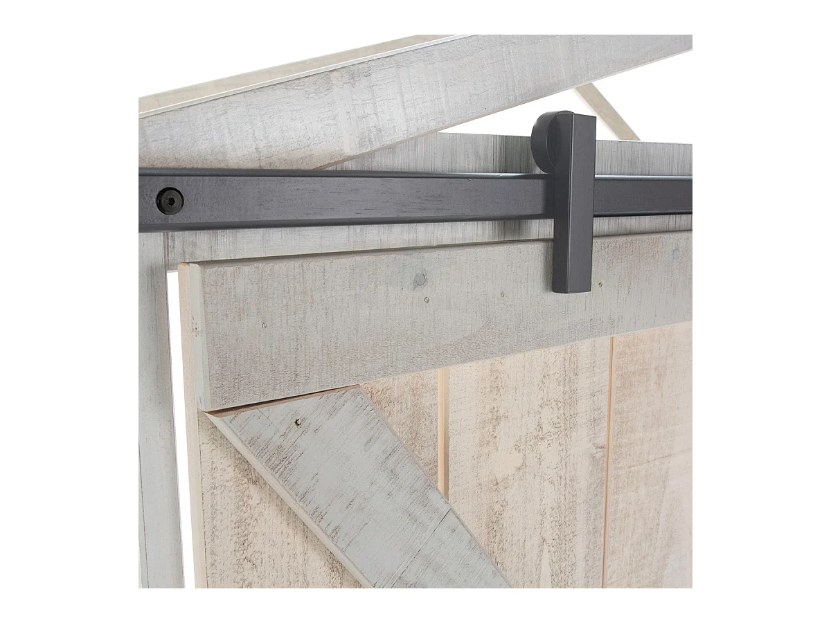 Lit cabane enfant rustique 90x190 cm en bois blanc/gris - Emile