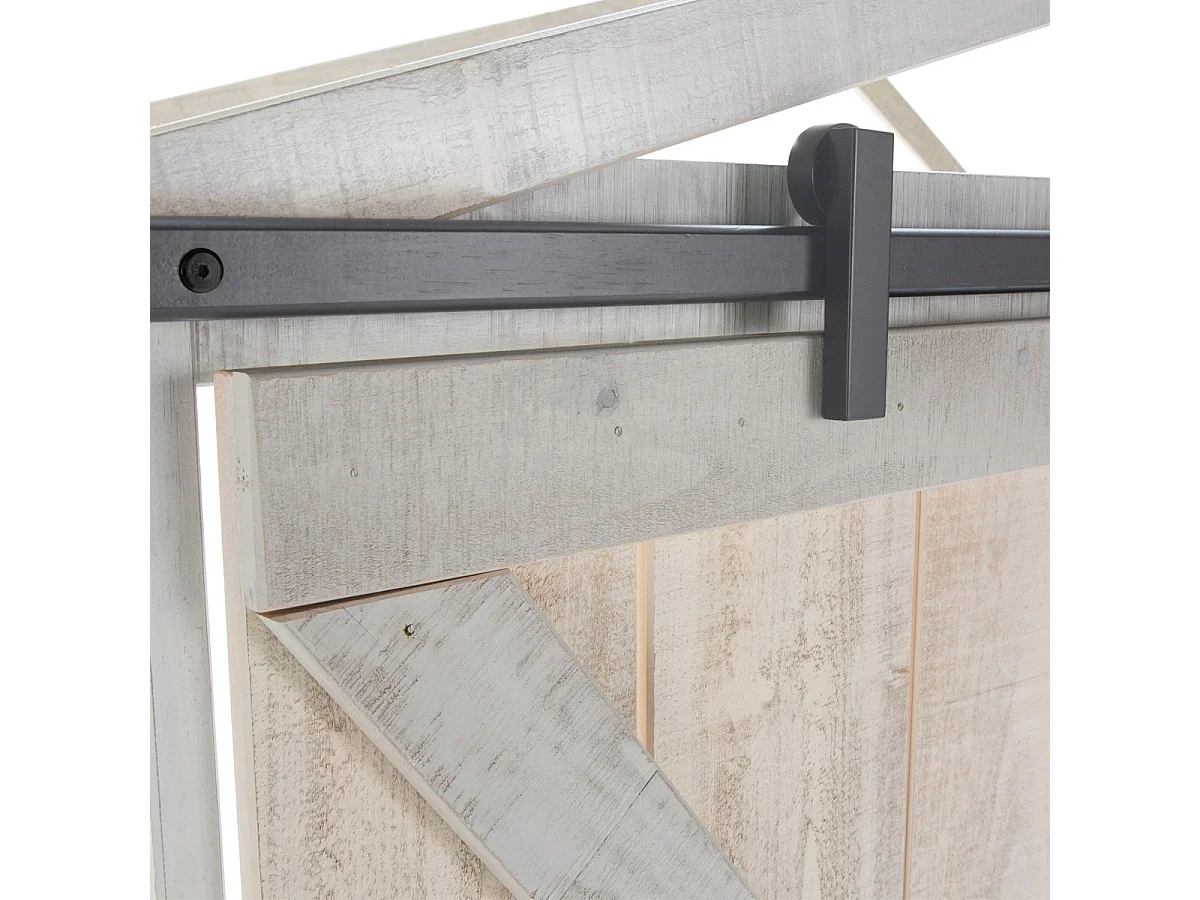 Lit cabane enfant rustique 90x190 cm en bois blanc/gris - Emile