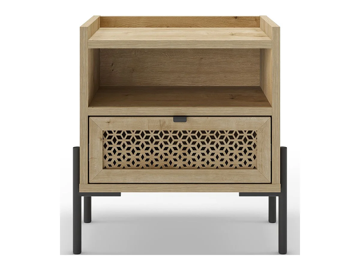 Table de chevet 1 tiroir effet chêne - Corto