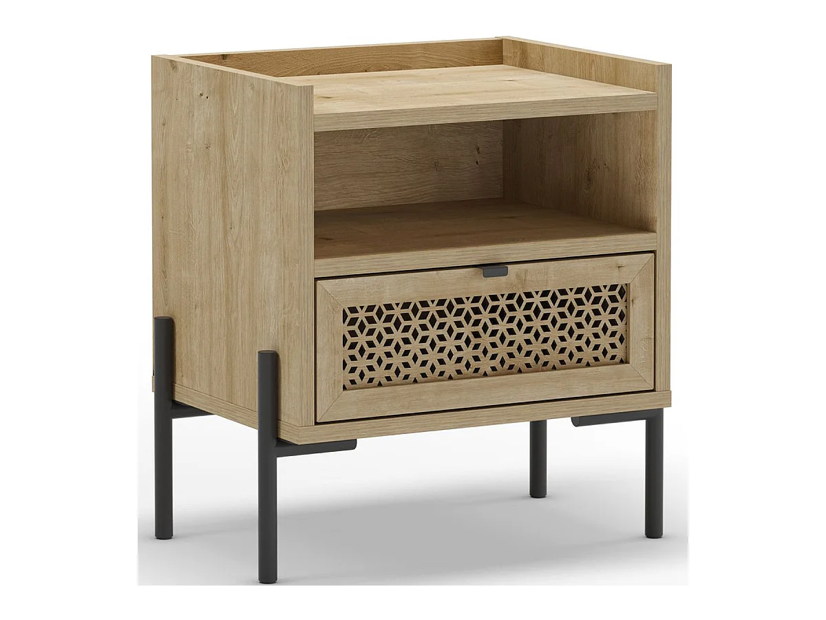 Table de chevet 1 tiroir effet chêne - Corto