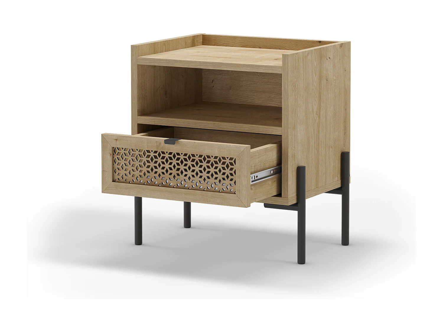 Table de chevet 1 tiroir effet chêne - Corto