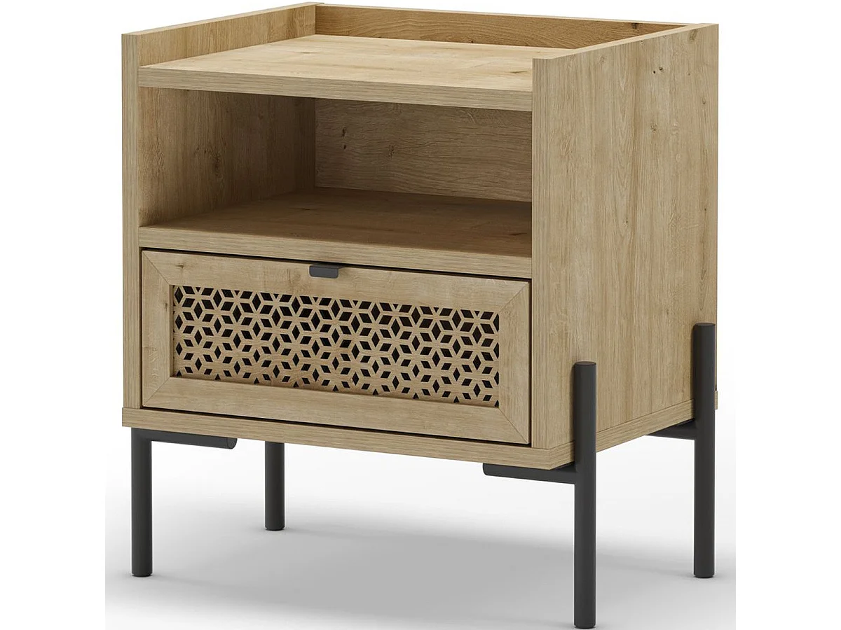 Table de chevet 1 tiroir effet chêne - Corto