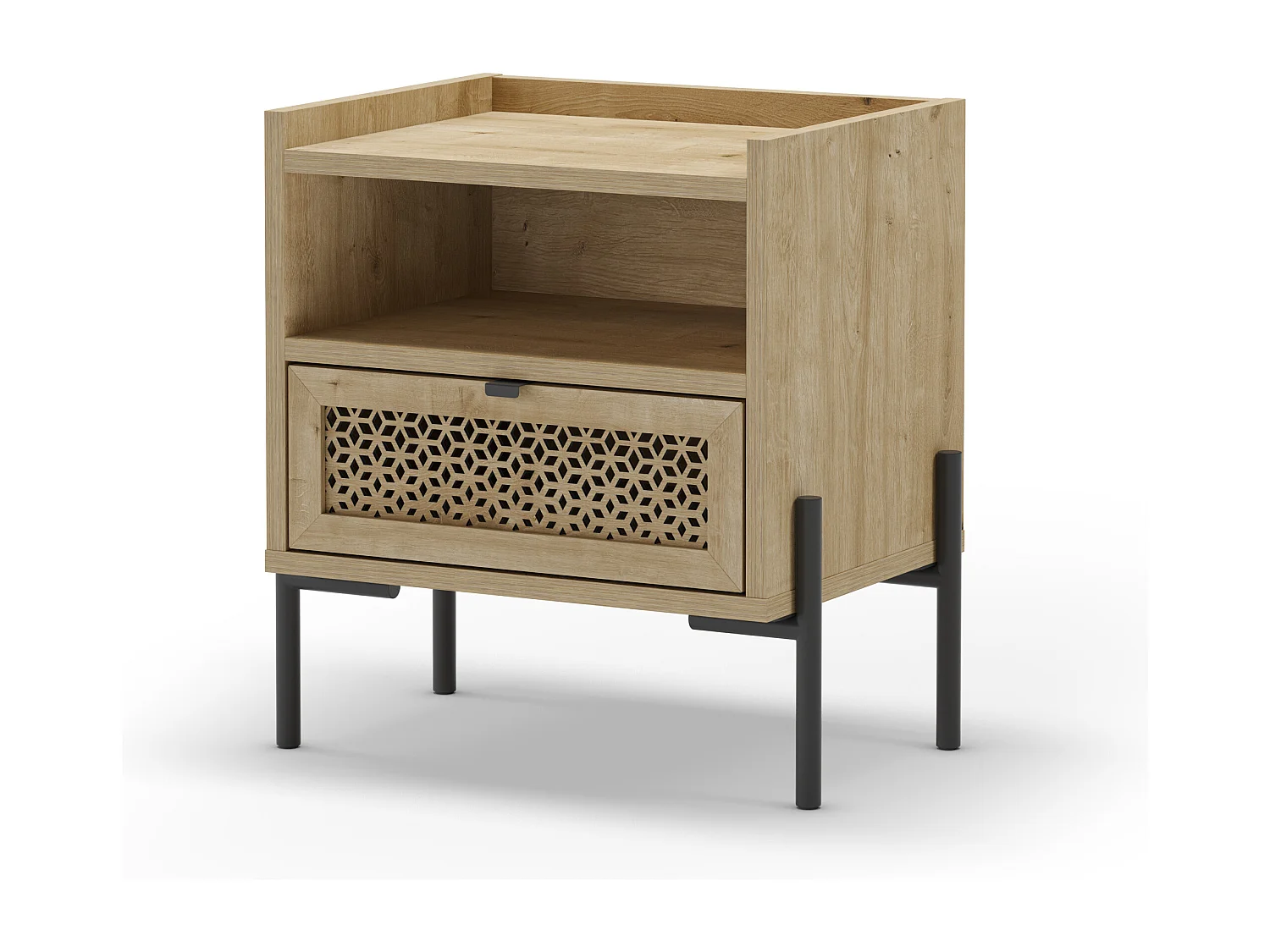 Table de chevet 1 tiroir effet chêne - Corto