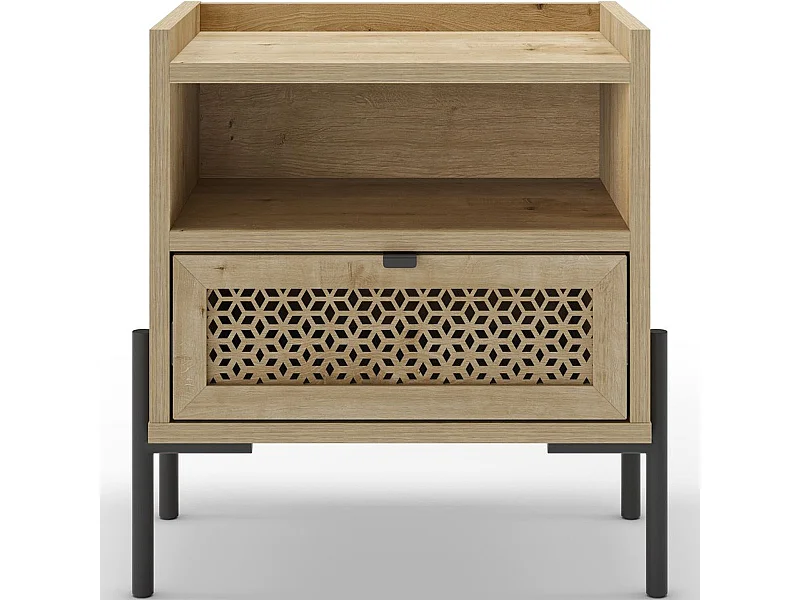 Table de chevet 1 tiroir effet chêne - Corto