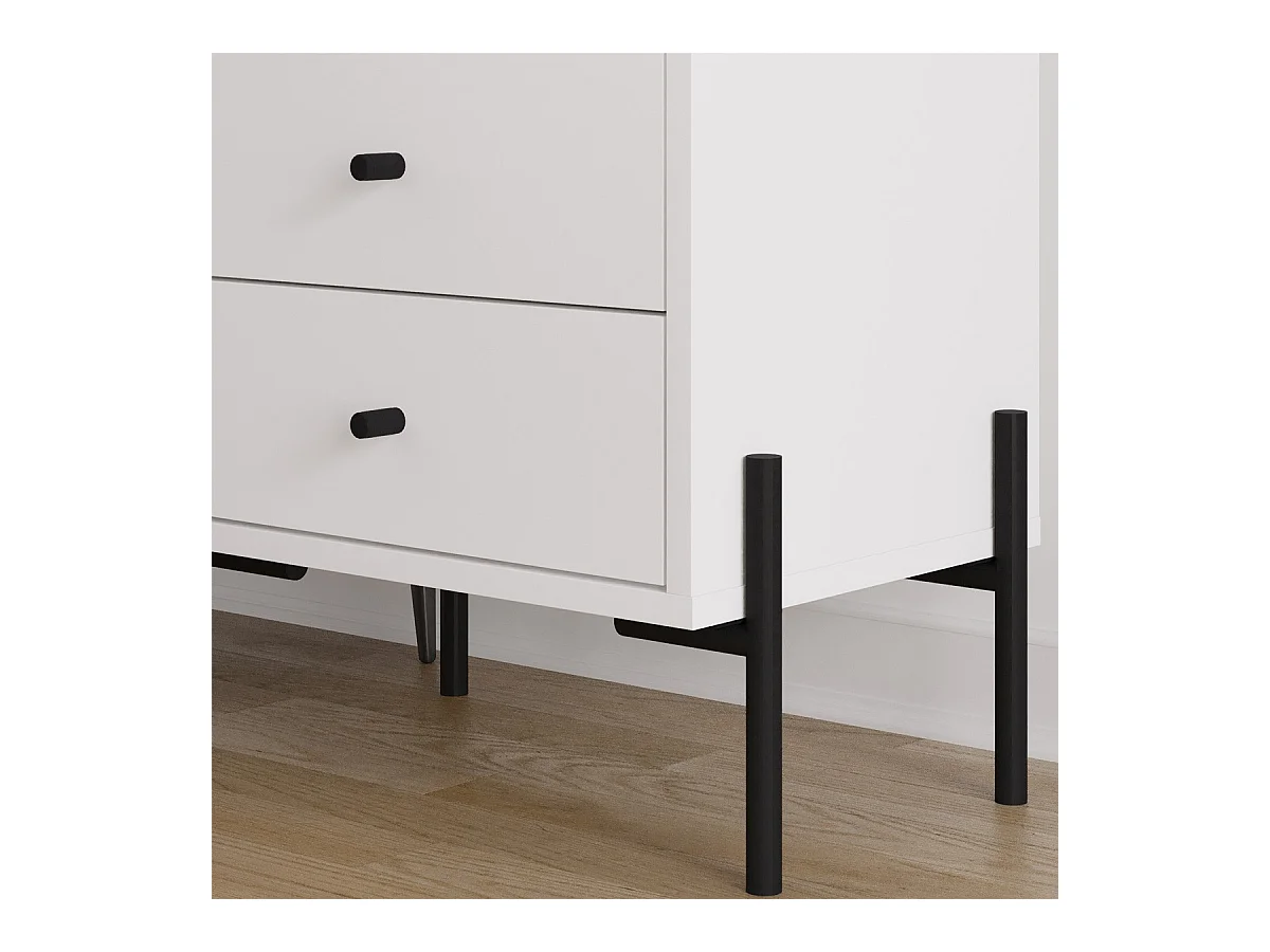 Table de chevet 2 tiroirs blanche - Doria