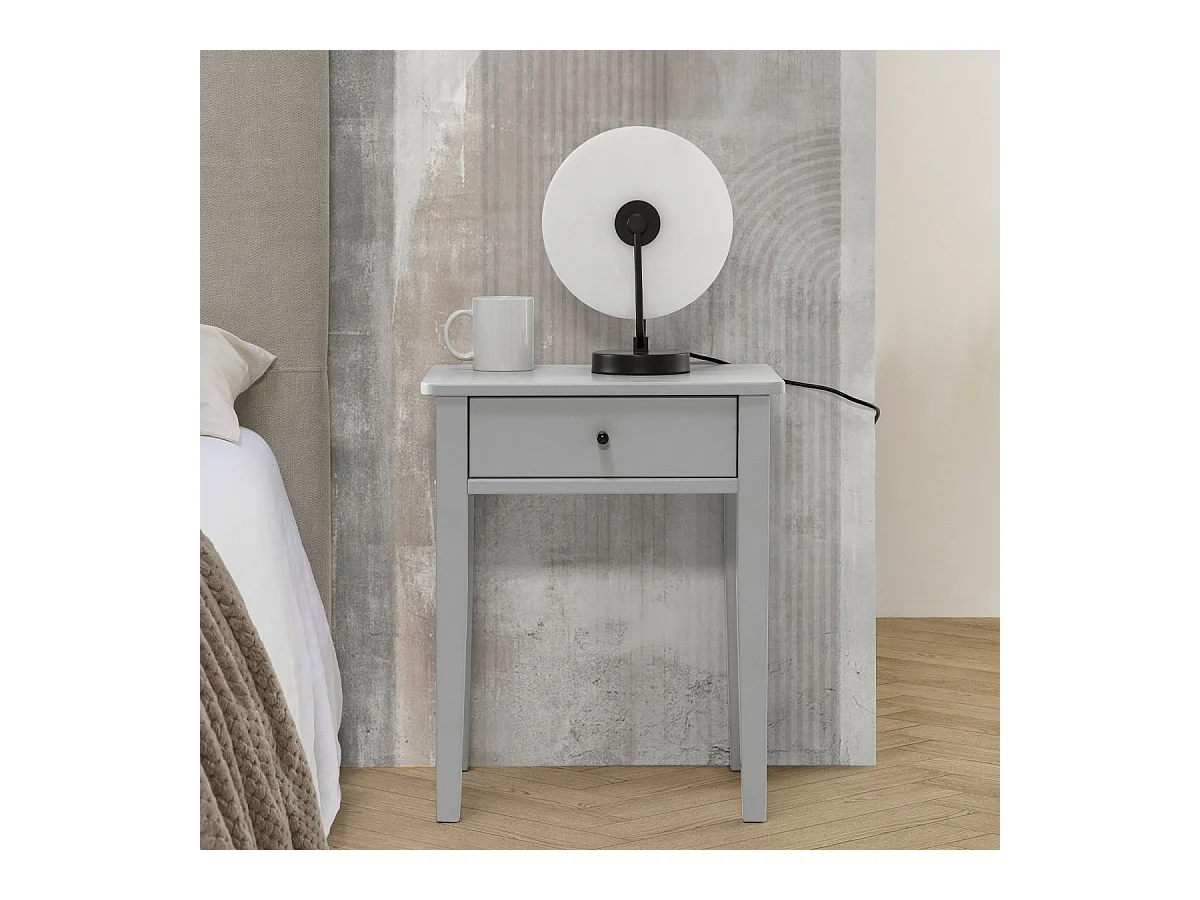 Table de chevet 1 tiroir en bois gris clair - Stan