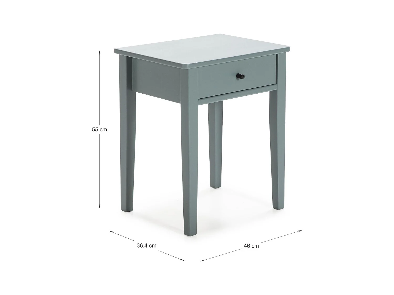 Table de chevet 1 tiroir en bois vert pétrole - Stan