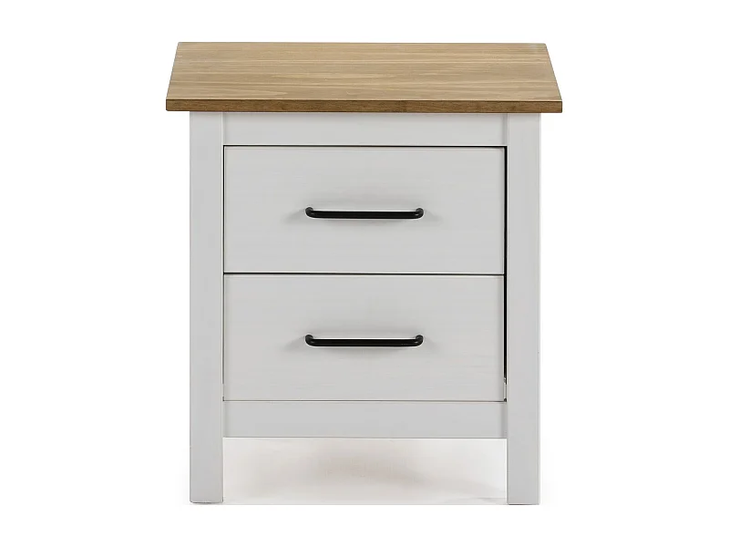 Table de chevet en bois massif blanc - Ida