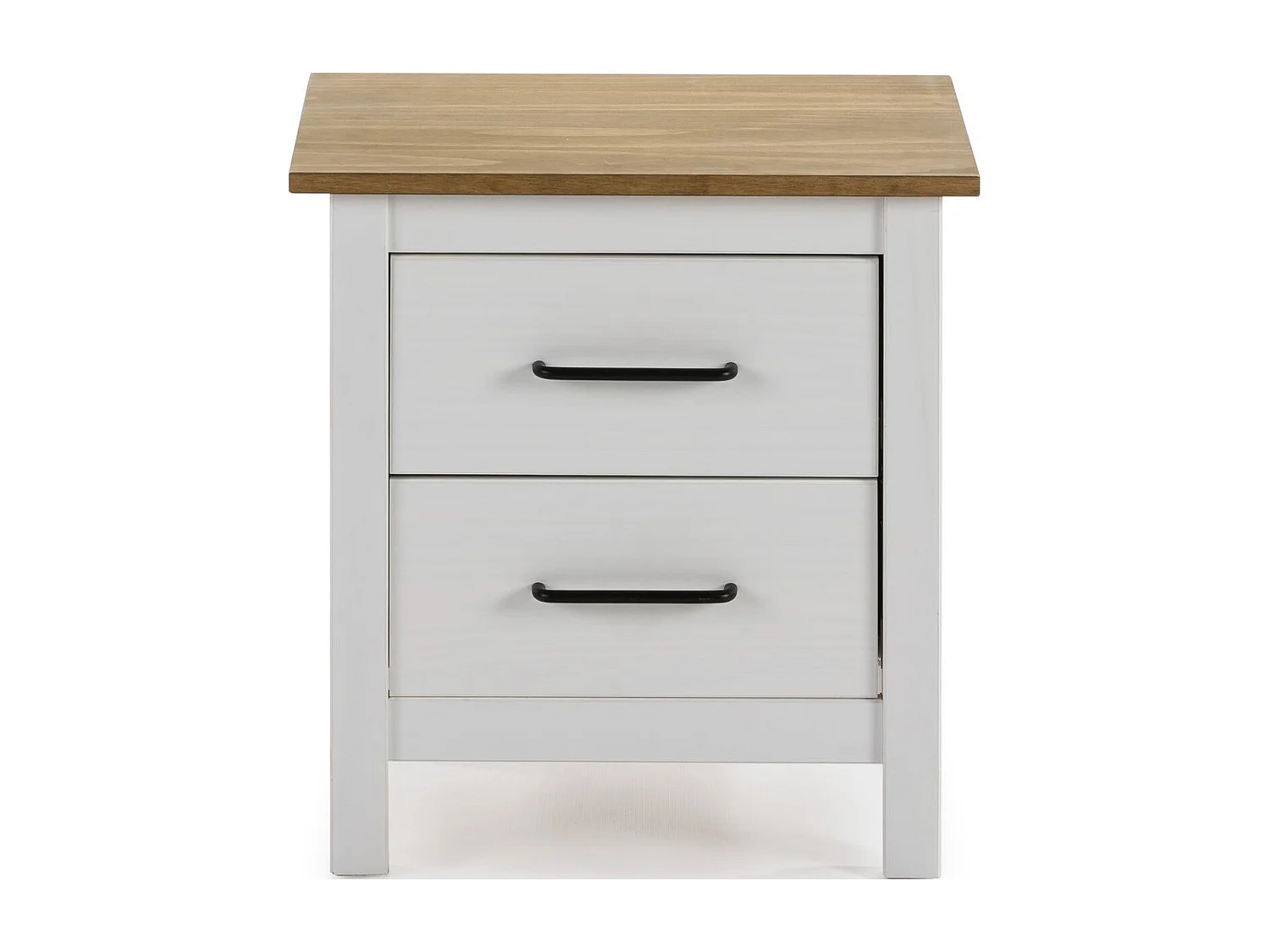 Table de chevet en bois massif blanc - Ida