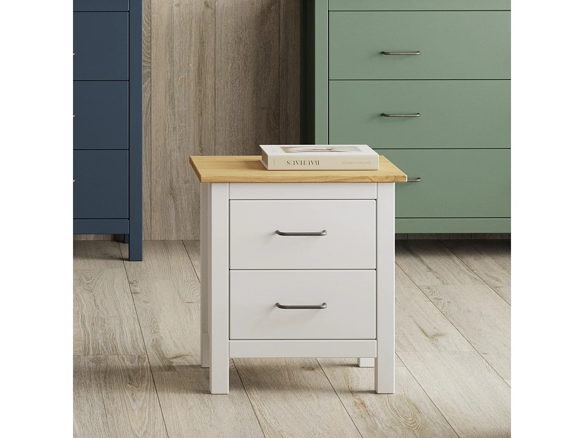 Table de chevet en bois massif blanc - Ida