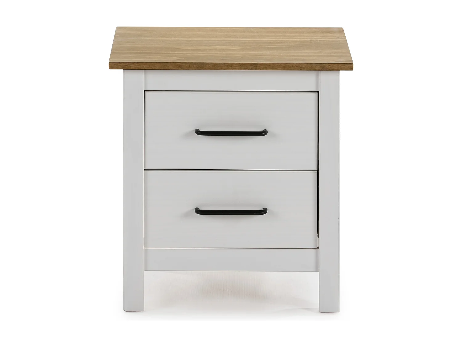 Table de chevet en bois massif blanc - Ida
